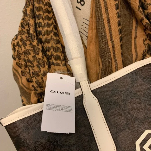 Coach City Tote in Signature Canvas with Varsity Motif - Picture 3 of 6